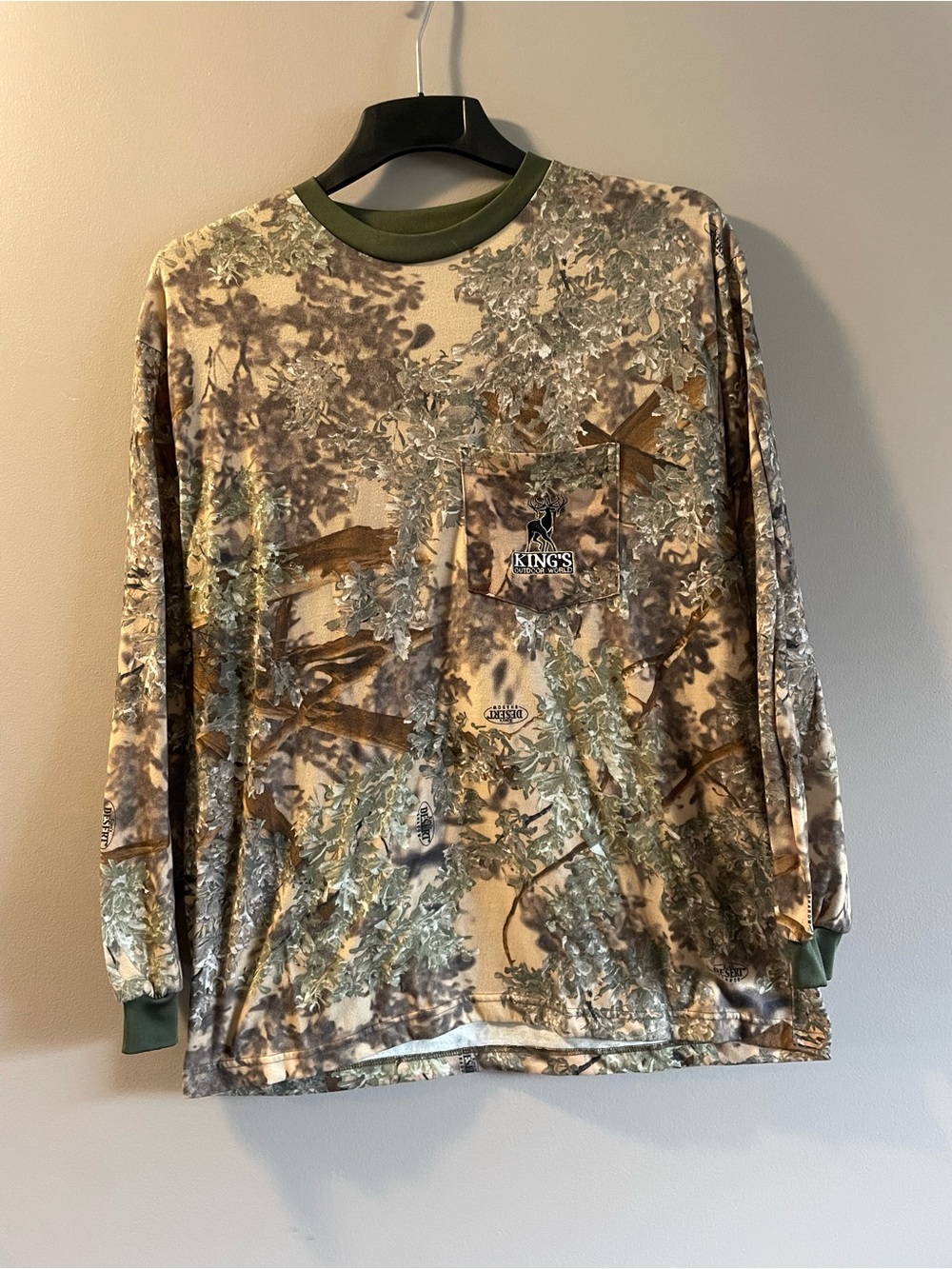 Kings outdoorCamo Long Sleeve Pocket Shirt - Green/Brown
